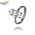 Simple Design Pearl Ring 4.5-5mm Near Round AAA Pearl Ring Designs for Girls